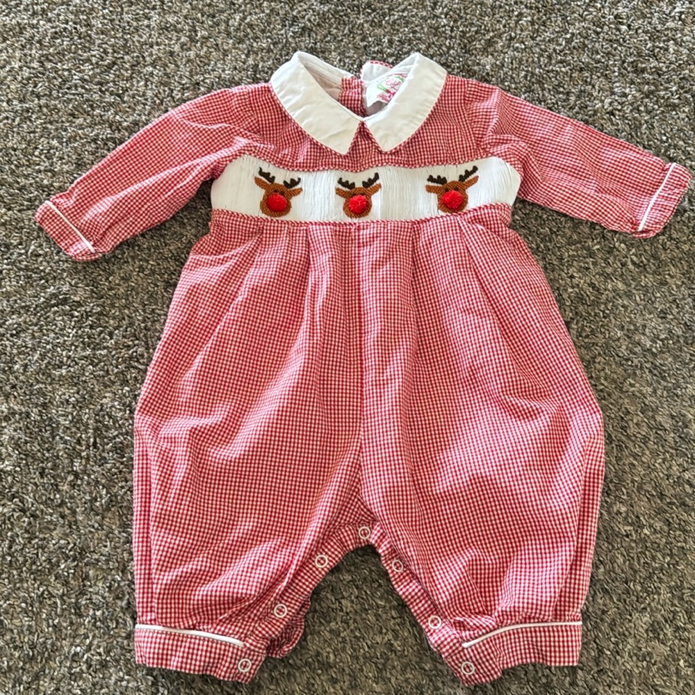 Smocked Threads by C&L Rudolph button on suit